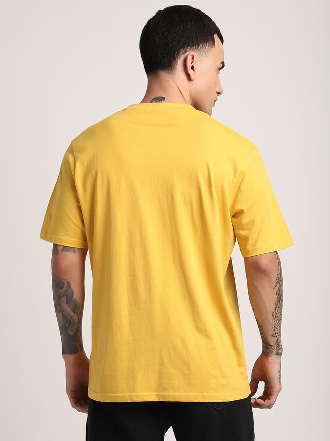 Men Cotton Relaxed Fit Crew Neck Graphic T-shirt