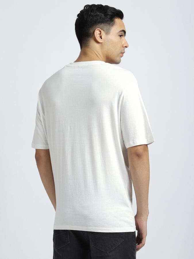 Men Cotton Relaxed Fit Crew Neck Graphic T-shirt