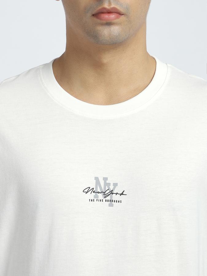 Men Cotton Relaxed Fit Crew Neck Graphic T-shirt